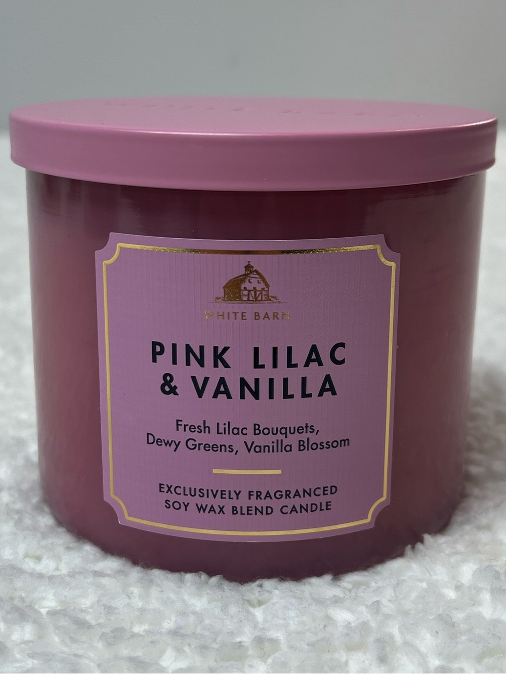 Bath & Body Works "Pink Lilac & Vanilla" 3-Wick Soy Scented Candle